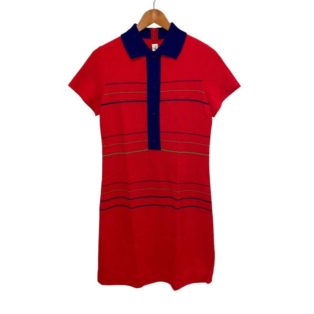Cute retro 60s red striped holiday ugly Christmas 🎄 contest mod sweater dress